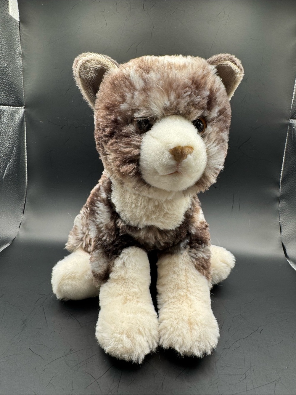 Douglas Cuddle Toys Cat Kitten Plush Brown Cream 14" Stuffed Animal